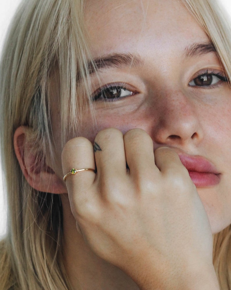 Olive Green CZ Rings