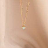 Dainty Opal Heart Necklace