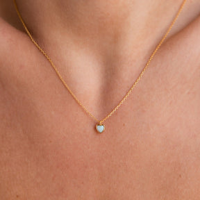 Dainty Opal Heart Necklace