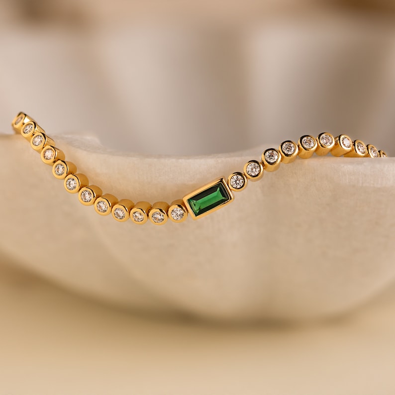 Emerald Baguette Tennis Bracelet