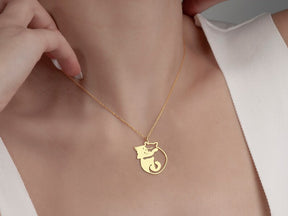 Hugging Cats Necklace
