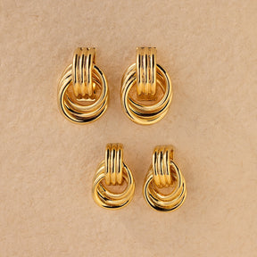 Double Hoop Studs Earrings