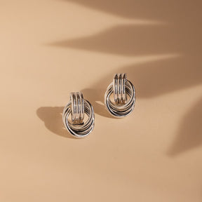 Double Hoop Studs Earrings