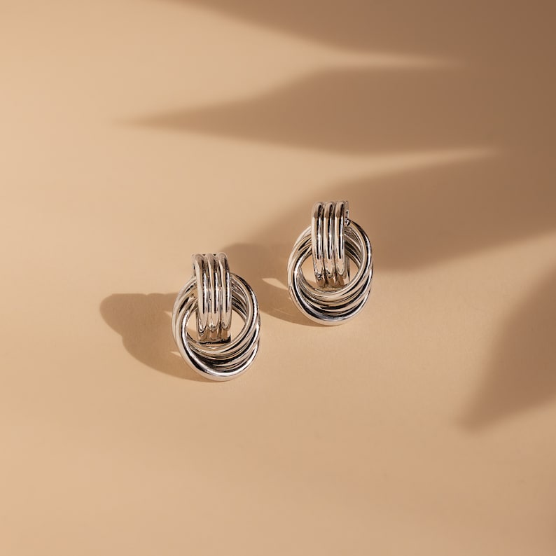 Double Hoop Studs Earrings