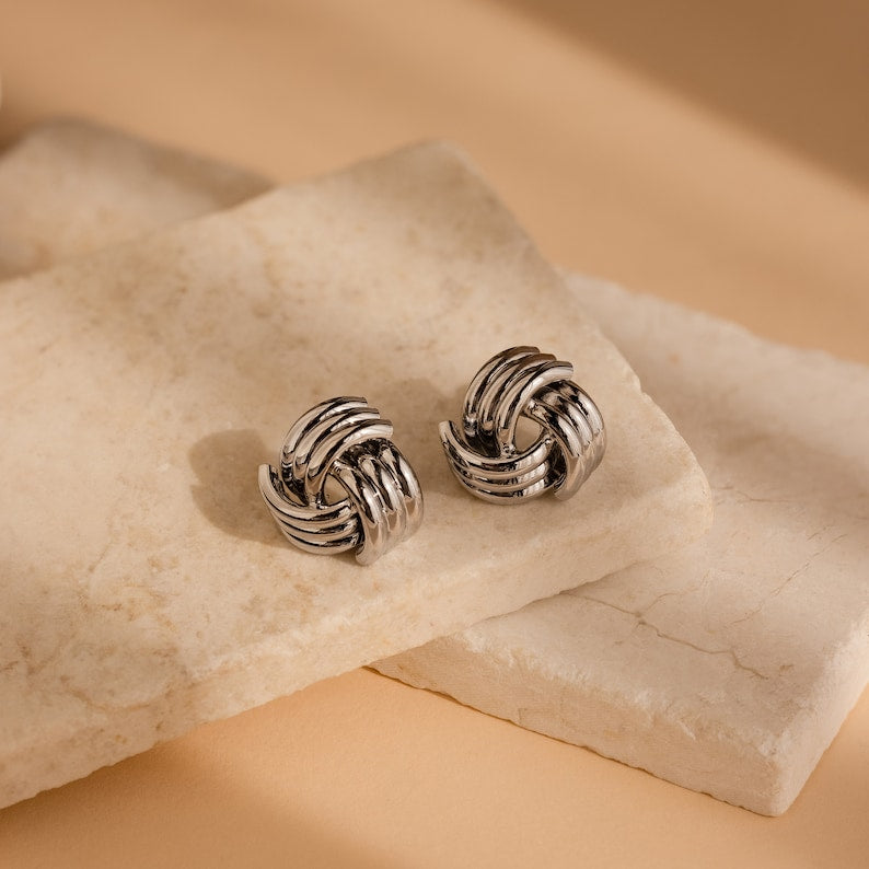 Bold Knot Stud Earrings