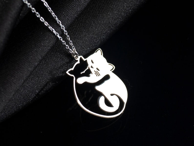 Hugging Cats Necklace