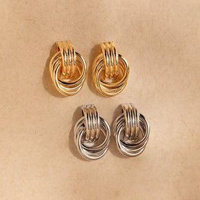 Double Hoop Studs Earrings