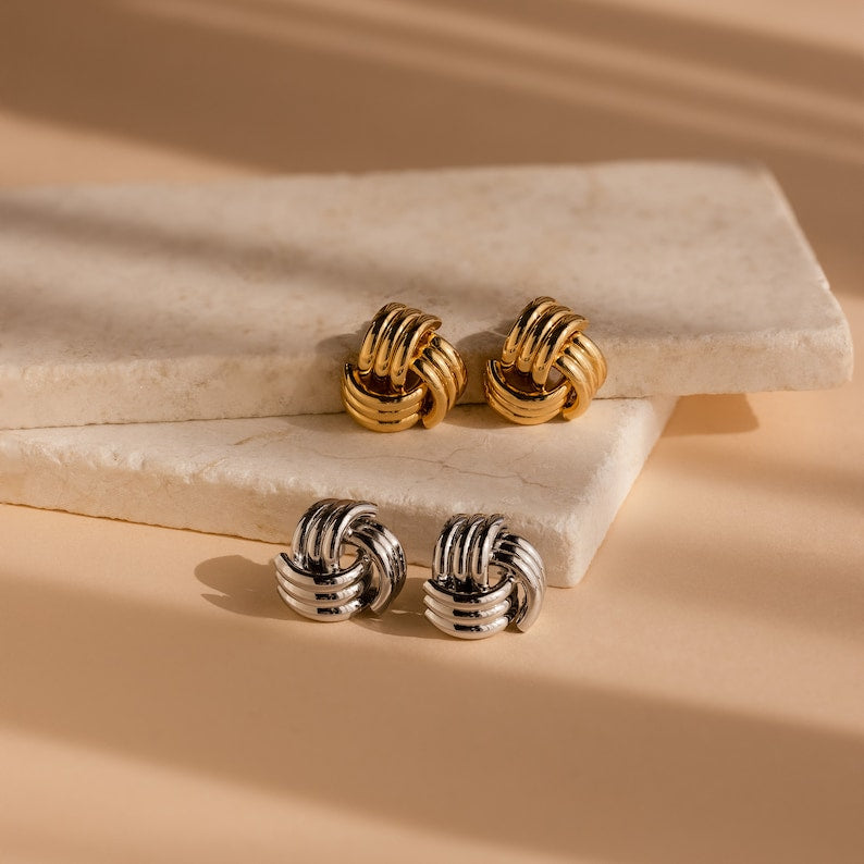 Bold Knot Stud Earrings