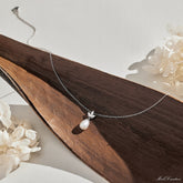 Sterling Silver Freshwater Pearl Diamond Necklace