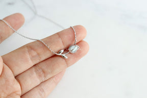 Dainty Encased Opal Tulip Wrap Necklace