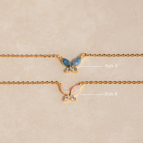Opal Butterfly Necklace