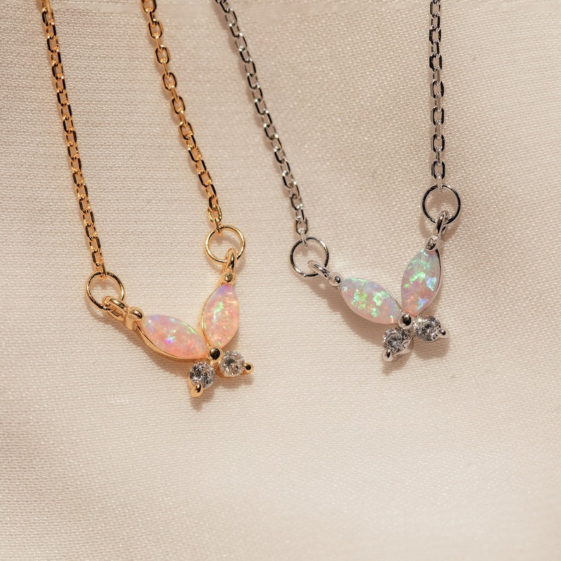 Opal Butterfly Necklace