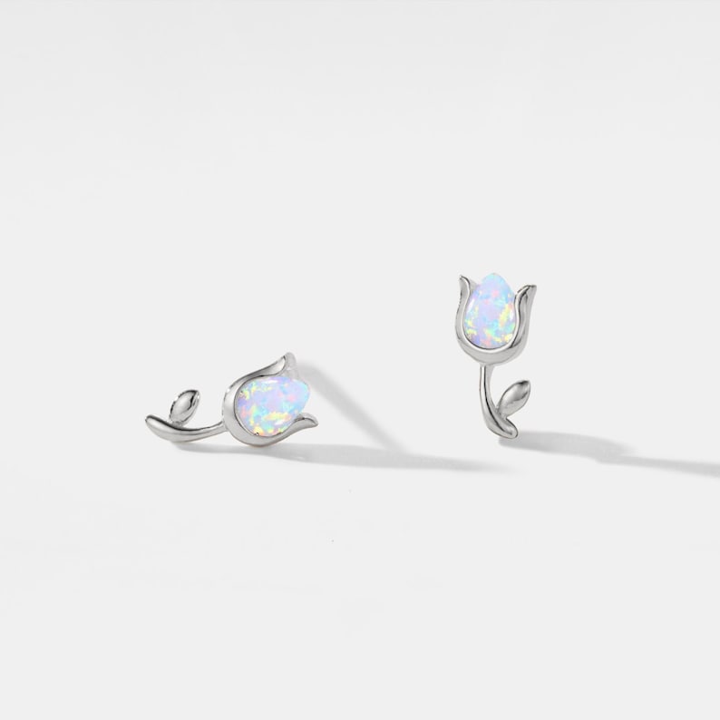 PERIMADE Tiny Opal Tulip Stud Earrings