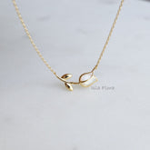 Dainty Encased Opal Tulip Wrap Necklace
