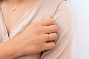 Dainty & Minimalist Heart Love Knot Ring