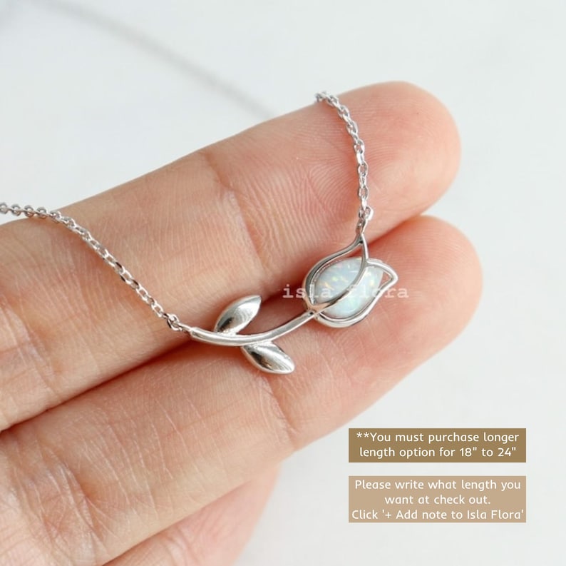 Dainty Encased Opal Tulip Wrap Necklace