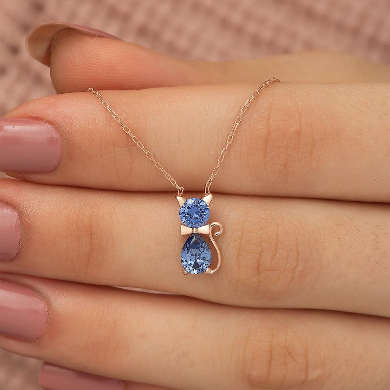 Birthday month Gift Cat Lover Necklace