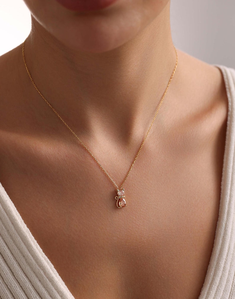 Birthday month Gift Cat Lover Necklace