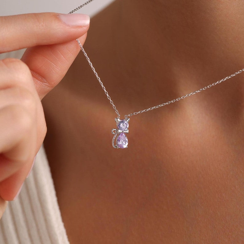 Birthday month Gift Cat Lover Necklace