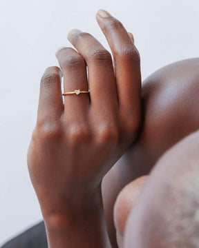 18k Gold Heart CZ Ring