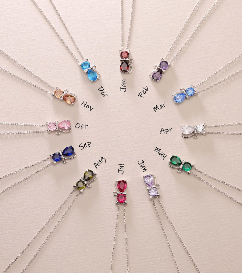Birthday month Gift Cat Lover Necklace