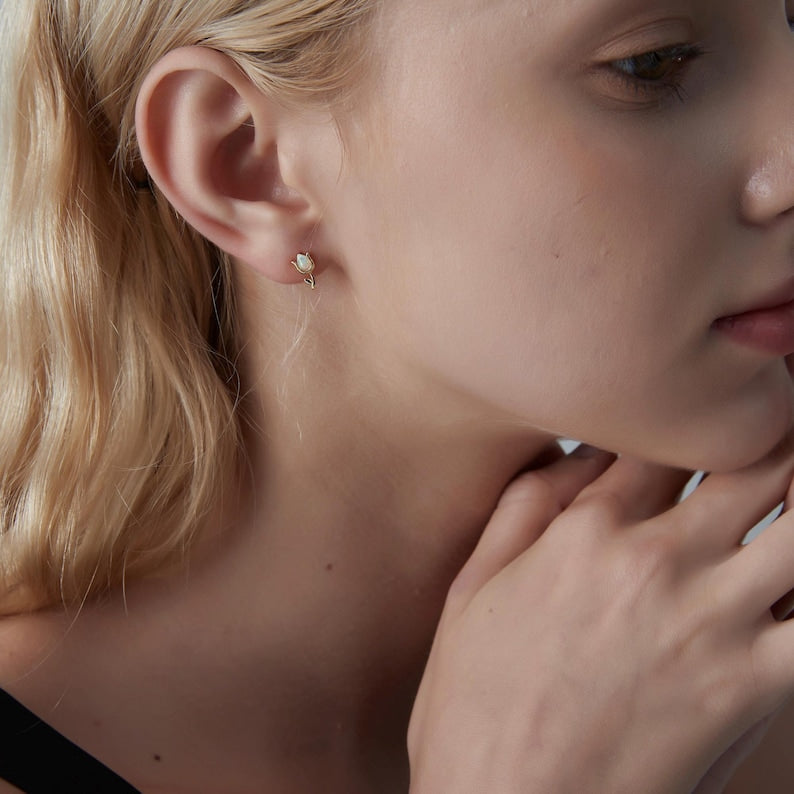 PERIMADE Tiny Opal Tulip Stud Earrings