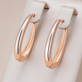 Trendy shiny hoop earrings in 18K Rose Gold Plating