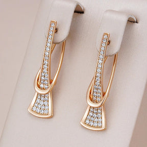 18K Rose Gold Plated romantic zirconia earrings