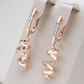 18K Rose Gold Plated curly earrings in zirconia
