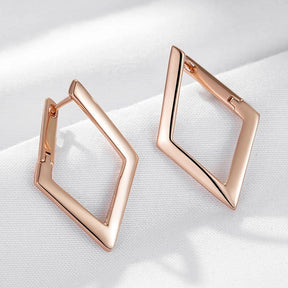 18K Rose Gold plated diamond-shaped earrings