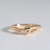 18K Rose Gold Plated Ouroboros snake ring