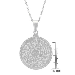 Stainless Steel Lord's and Serenity Prayer Pendant for Women