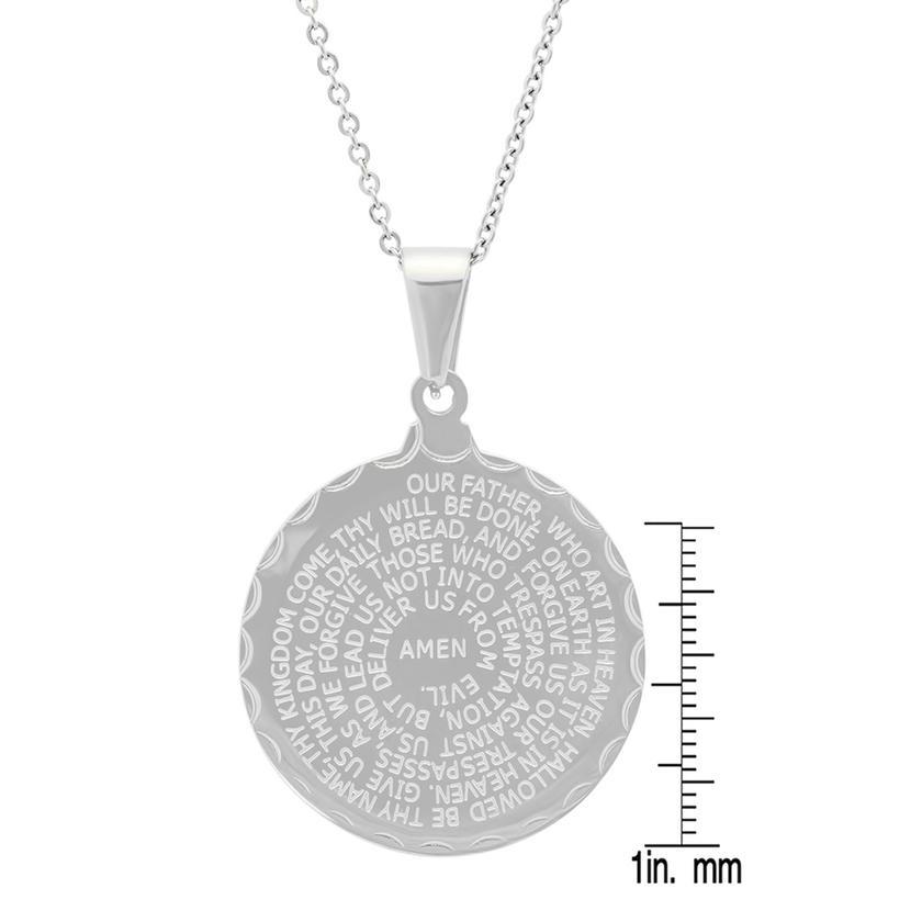 Stainless Steel Lord's and Serenity Prayer Pendant for Women