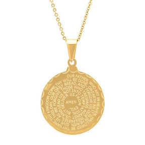 Stainless Steel Lord's and Serenity Prayer Pendant for Women