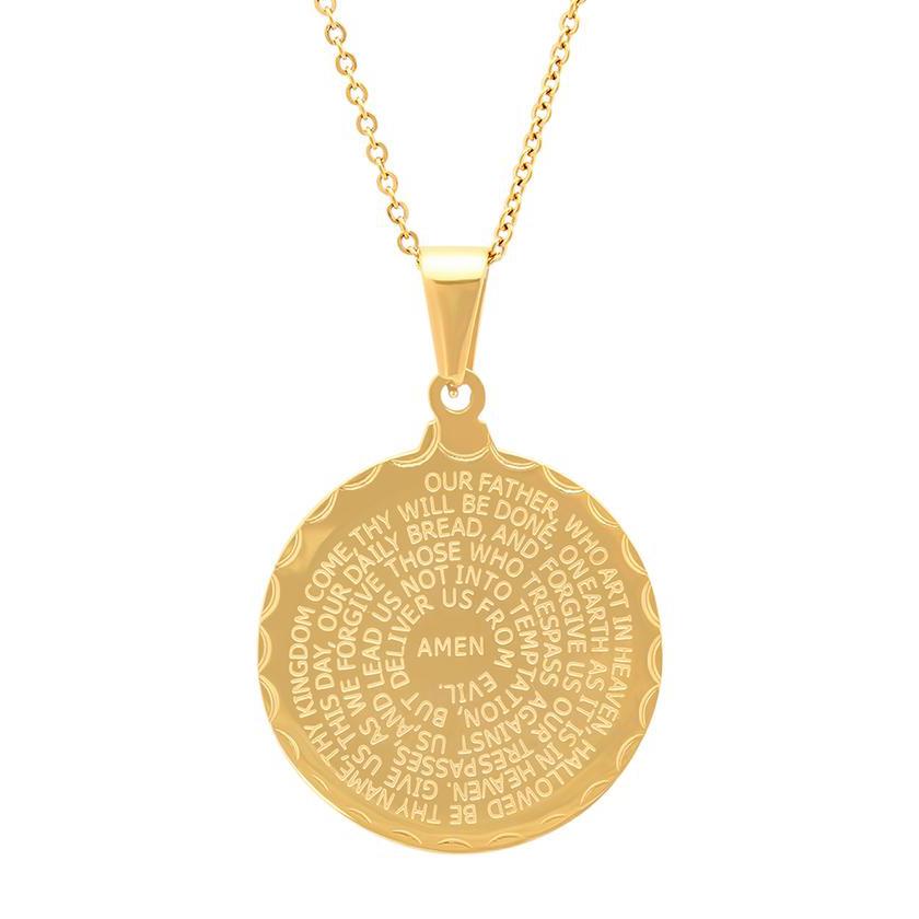 Stainless Steel Lord's and Serenity Prayer Pendant for Women