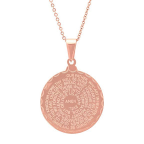 Stainless Steel Lord's and Serenity Prayer Pendant for Women