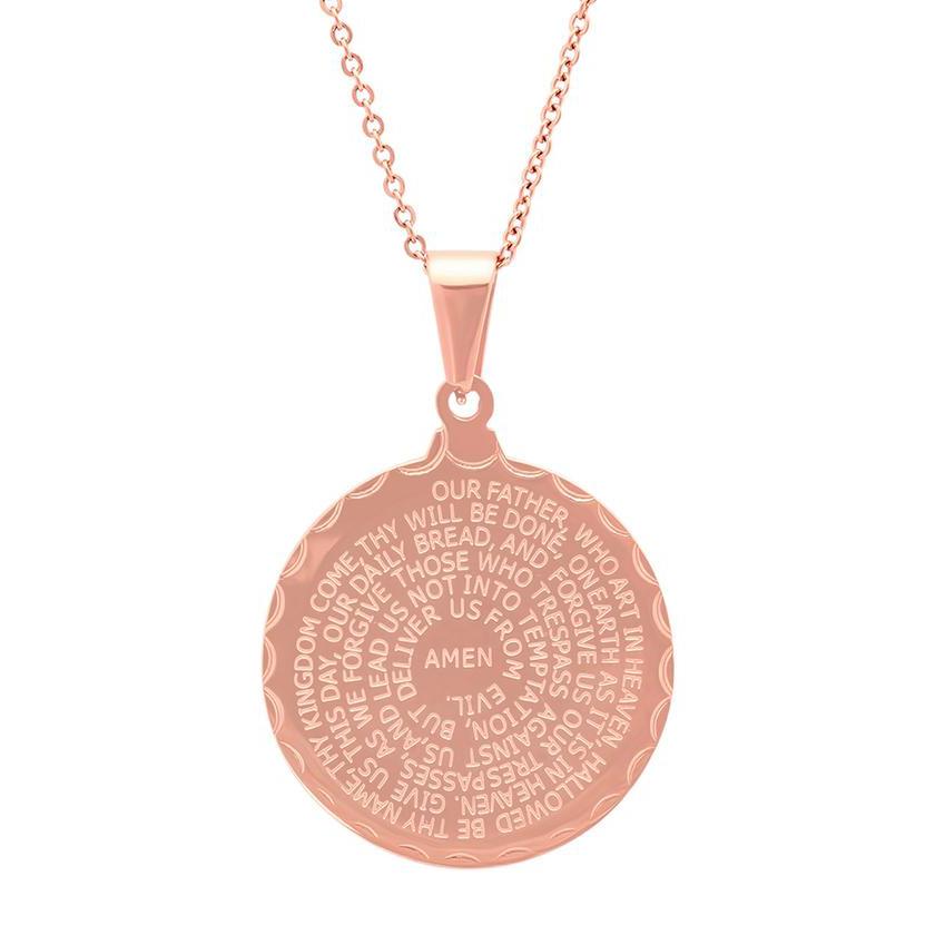 Stainless Steel Lord's and Serenity Prayer Pendant for Women