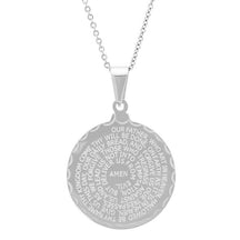 Stainless Steel Lord's and Serenity Prayer Pendant for Women