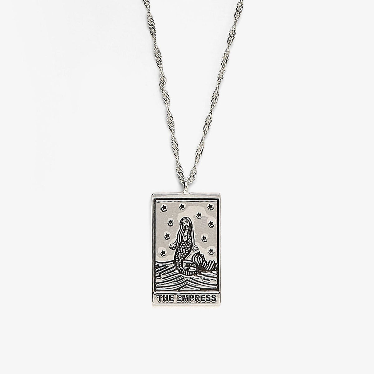 Silver Tarot Card Pendant Necklace