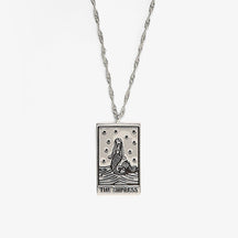 Silver Tarot Card Pendant Necklace